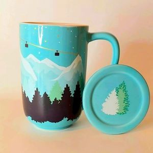 David's Tea Nordic Color Colour Changing Mug Snowy Mountain Gondola 2016 Retired